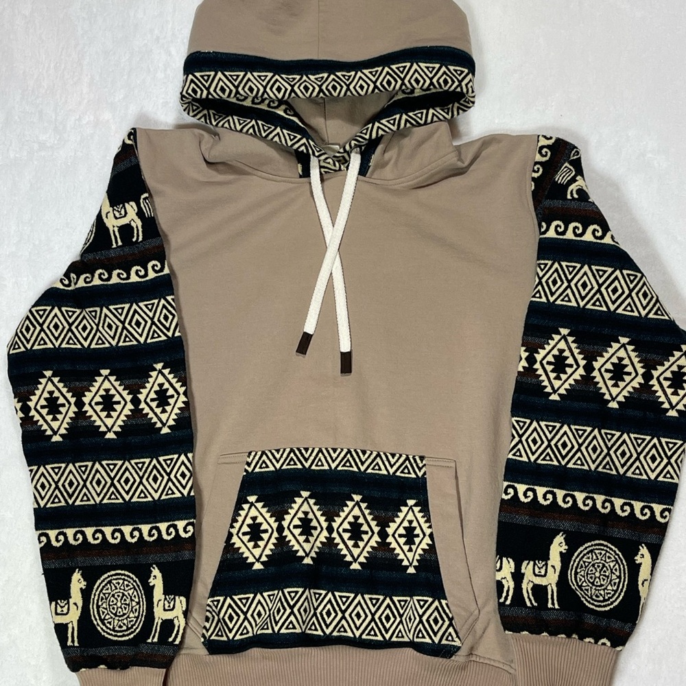 Artisanal Hoodie w/graphic global inspired design, graphic colors, streetwear